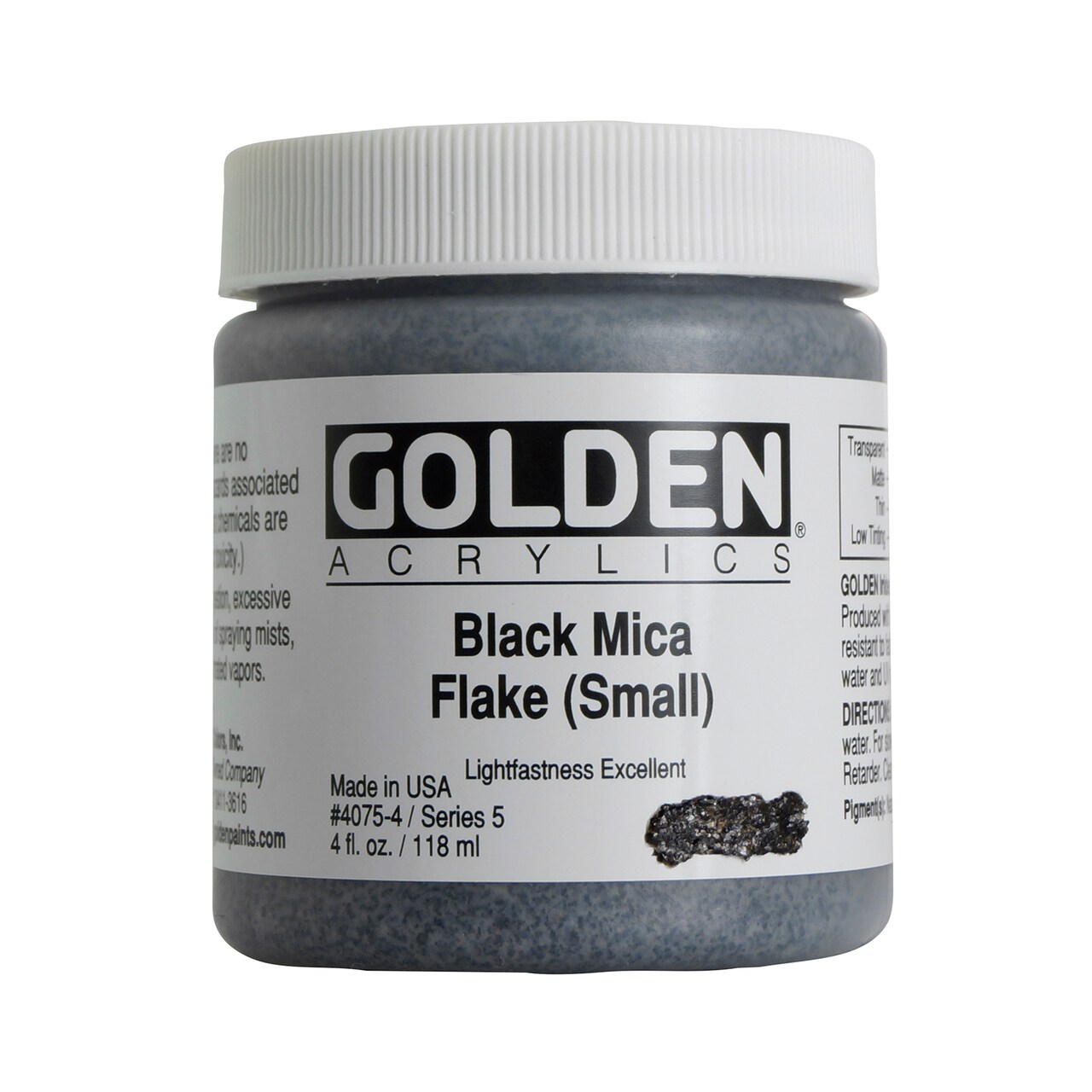 Golden® Iridescent Acrylic, 4 Oz., Iridescent Black Mica Flakes Small